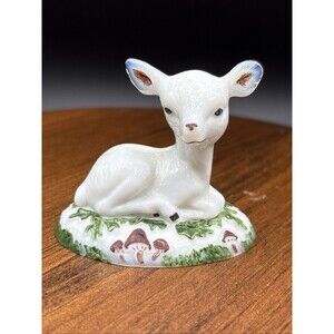 Vintage Boyd Art Glass Bingo The Deer In White Glass